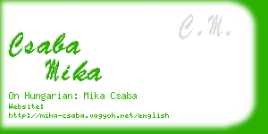 csaba mika business card